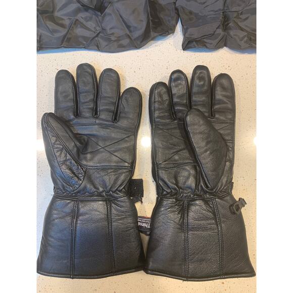 Barney’s Leather Thinsulate Black Cold Weather Motorcycle Riding Gloves Sz S - Picture 6 of 9